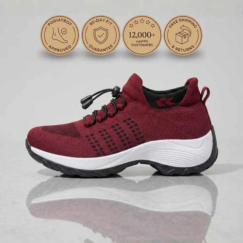 PLUMA Flow Orthopedic Knit Sneaker - Wine