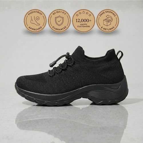 PLUMA Flow Orthopedic Knit Sneaker - Obsidian Black