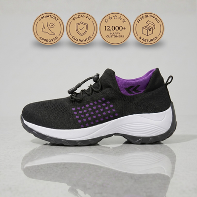 PLUMA Flow Orthopedic Knit Sneaker - Berry Black