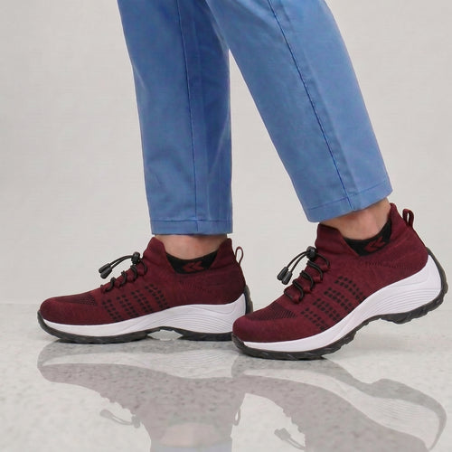 PLUMA Flow Orthopedic Knit Sneaker - Wine