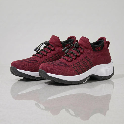 PLUMA Flow Orthopedic Knit Sneaker - Wine
