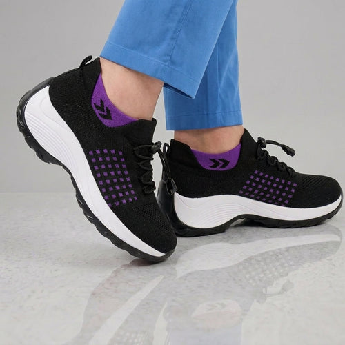 PLUMA Flow Orthopedic Knit Sneaker - Berry Black