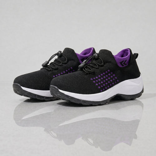 PLUMA Flow Orthopedic Knit Sneaker - Berry Black